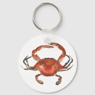Porte-clés Crabe aquarelle - Rouge