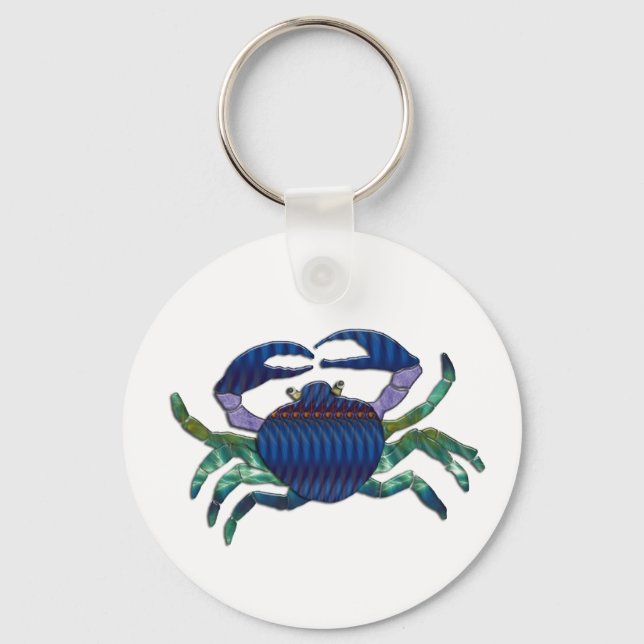 Porte-clés Crabe bleu émaillé (Recto)