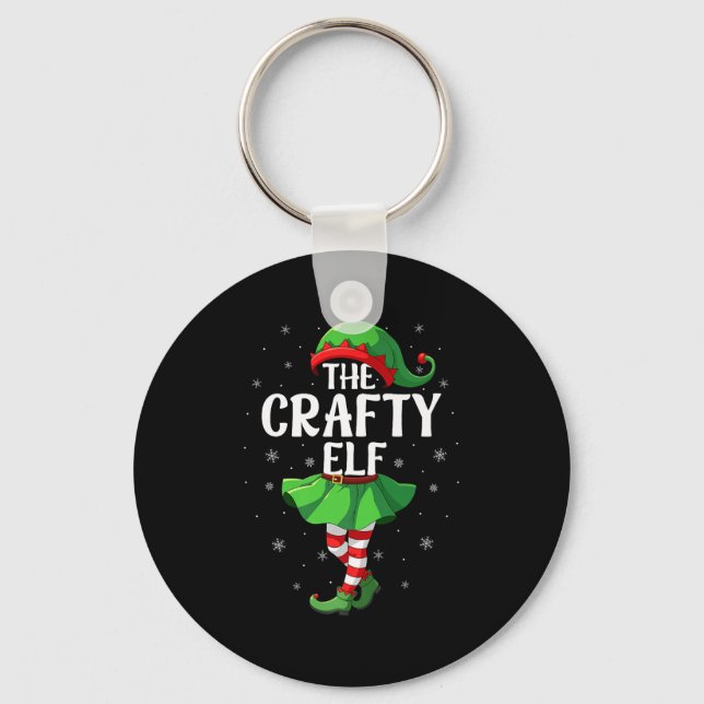 Porte-clés Crafty Elf Christmas Girls Women Elf Squad Xmas Fa (Recto)