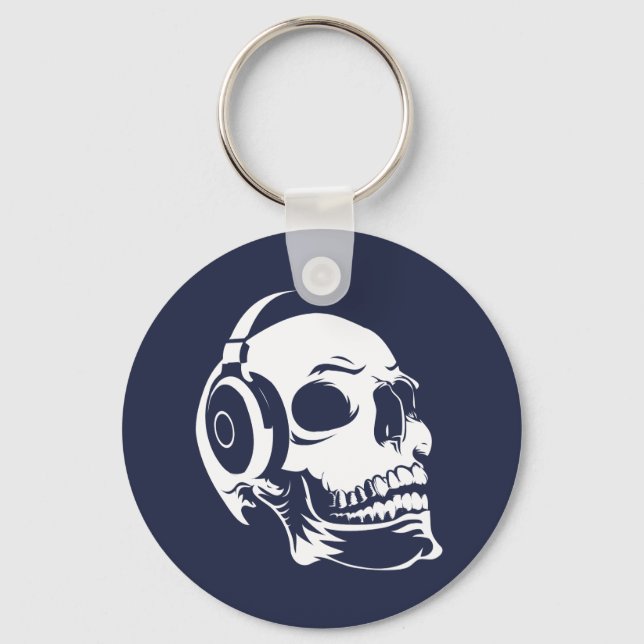 Porte-clés Crâne avec casque (Recto)