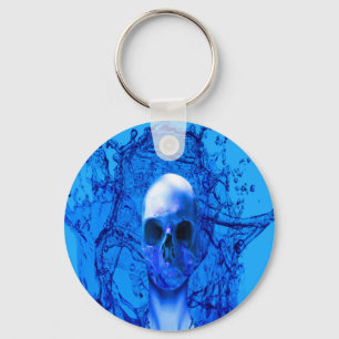 Porte-clés crâne bleu Alien
