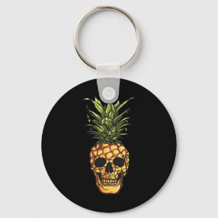 Porte-clés Crâne d'ananas Hawaii Aloha Plages Goth hawaïen