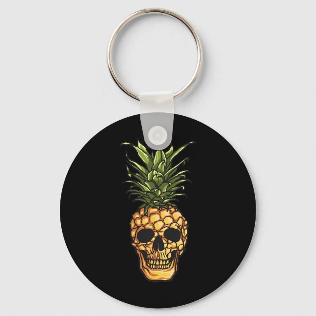 Porte-clés Crâne d'ananas Hawaii Aloha Plages Goth hawaïen (Recto)