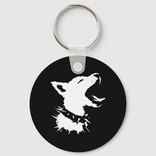 Porte-clés Crâne de Chien Punk Y2k Mignon Effrayant Chiot Got (Recto)