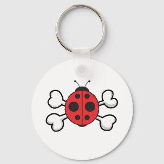 Porte-clés crâne de coccinelle et os croisés
