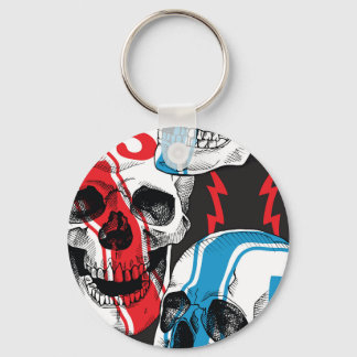 Porte-clés Crâne de course : Rébellion Vintage sans couture.