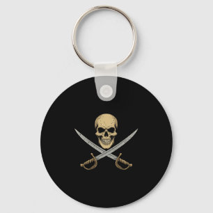 Porte-clés Crâne de pirate vintage Croisière caribéenne Hallo