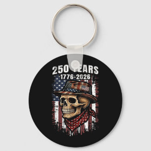 Porte-clés Crâne de squelette américain 250 ans Patriotique