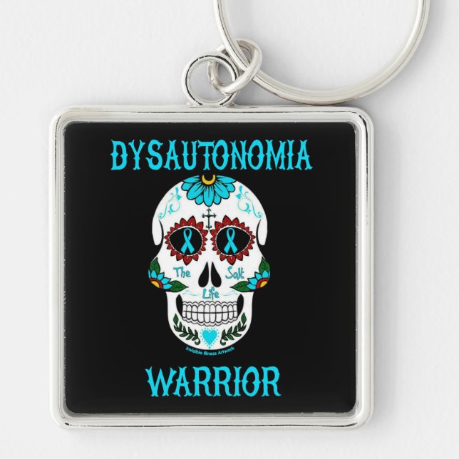 Porte-clés Crâne de sucre/Guerrier...Dysautonomia (Devant)