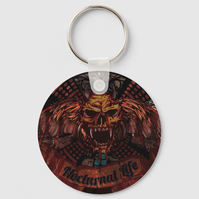 Porte-clés Crâne de vie nocturne (Recto)