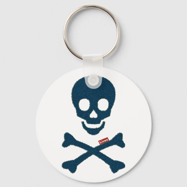Porte-clés crâne denim (Recto)
