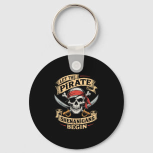 Porte-clés crâne d'Halloween laisse les frasques de pirate co