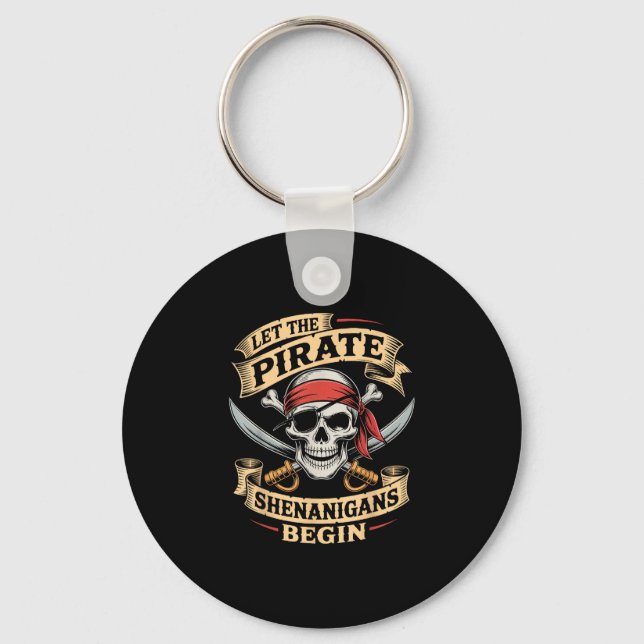 Porte-clés crâne d'Halloween laisse les frasques de pirate co (Recto)