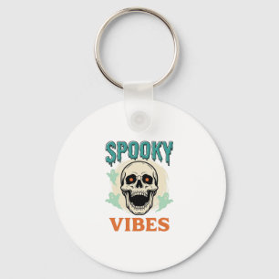 Porte-clés Crâne d'Halloween Vibes Épurées Horreur Vintage_1