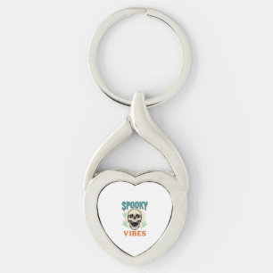 Porte-clés Crâne d'Halloween Vibes Épurées Horreur Vintage_1