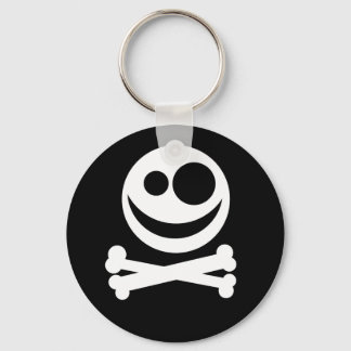 Porte-clés Crâne et os croisés. Blanc et Noir.