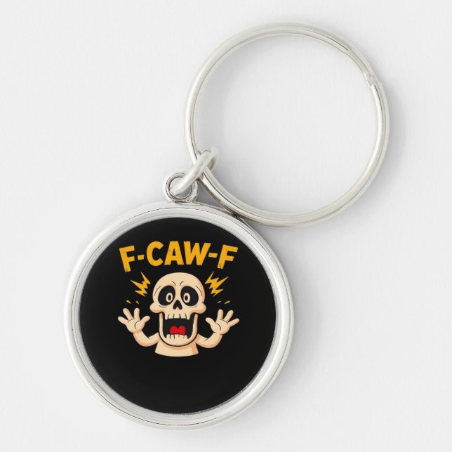 Porte-clés Crâne F-Caw-F d'Halloween (Devant)