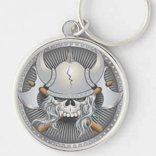 Porte-clés Crâne guerrier viking