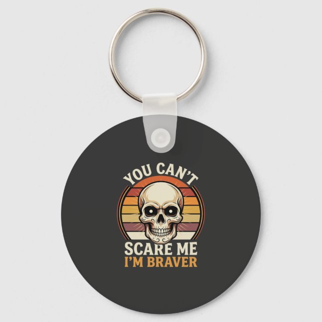 Porte-clés Crâne Halloween plus courageux Design d'Horreur Ré (Recto)