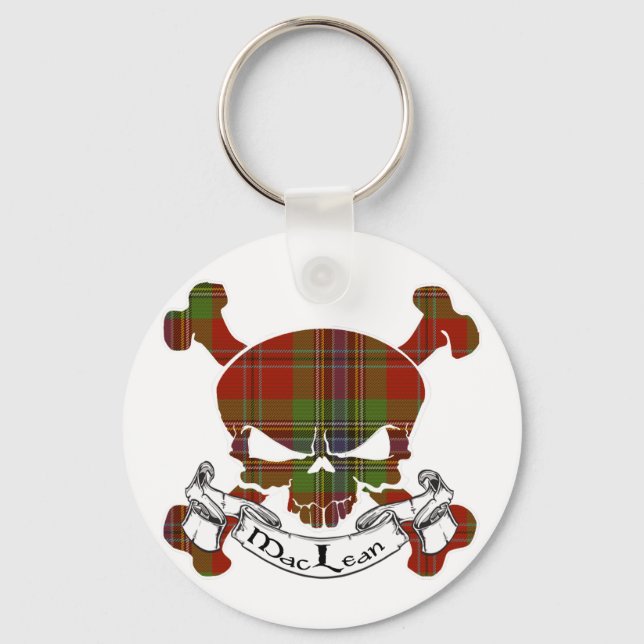 Porte-clés Crâne MacLean Tartan (Recto)