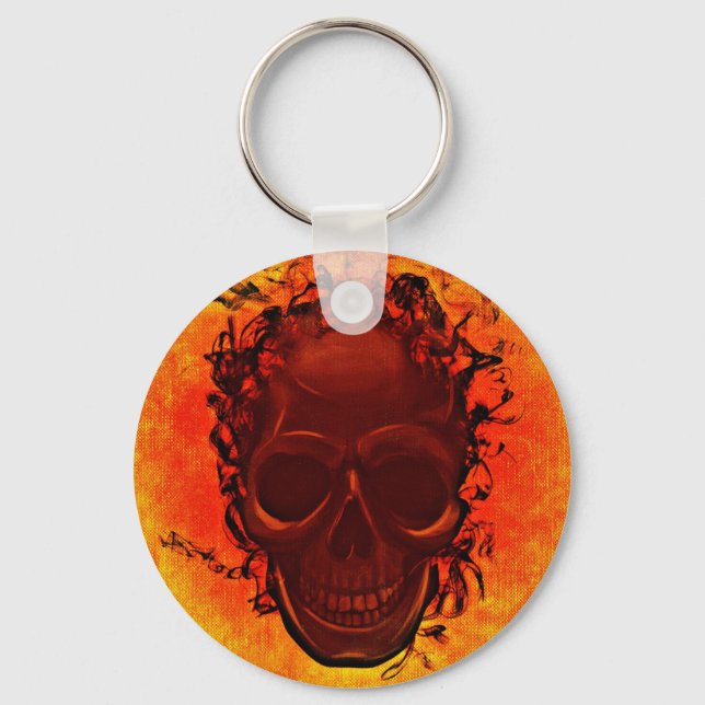 Porte-clés Crâne orange (Recto)