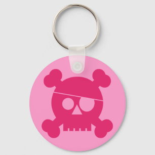 Porte-clés Crâne rose de pirate - porte - clé