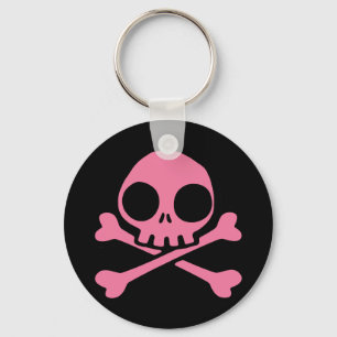 Porte-clés Crâne rose mou