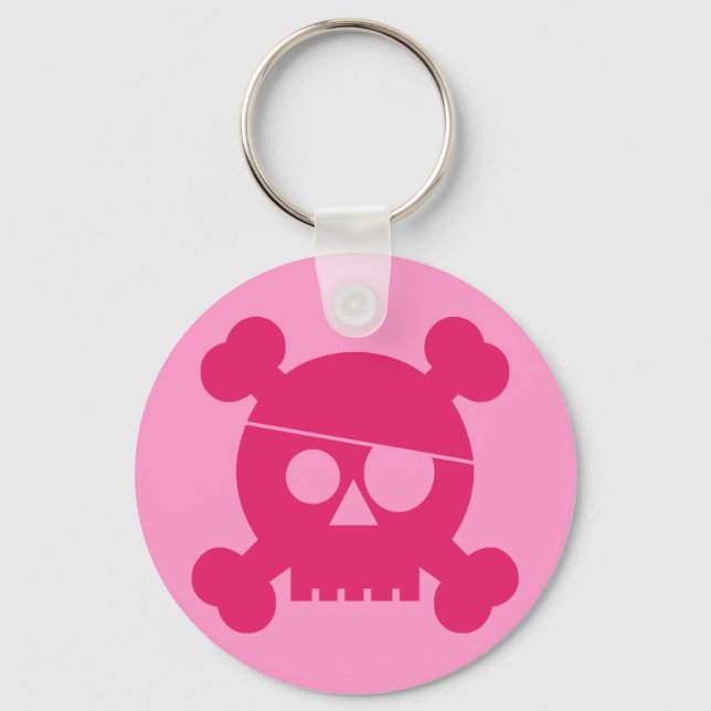 Porte-clés Crâne rose pirate - Porte - clé (Recto)