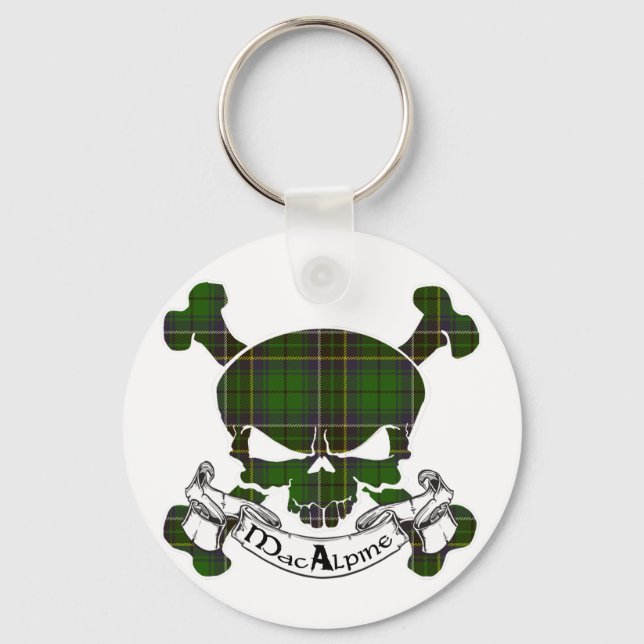 Porte-clés Crâne Tartan MacAlpine (Recto)