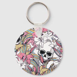 Porte-clés Crânes Lily Fleurs : Boho Vintage.