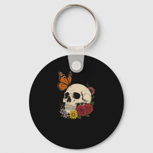 Porte-clés Crânes Papillon Monarque Fleurs Halloween Hommes F