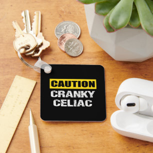 Porte-clés Cranky Celiac Funny Attention Signal d'avertisseme