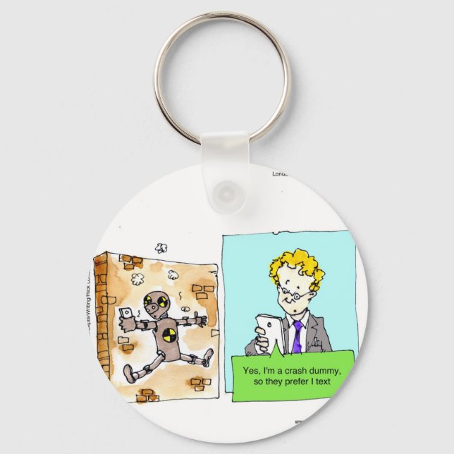 Porte-clés Crash Texte idiot drôle (Recto)