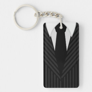 Porte-clés Cravate de costume à rayures Rectangulaire Clavier