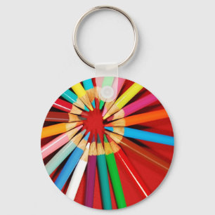 Porte-clés Crayon coloré imprimé crayons