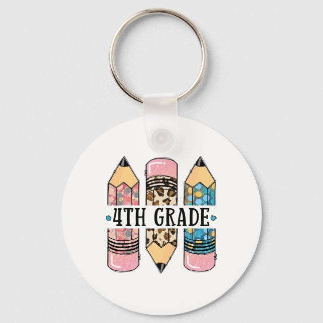 Porte-clés Crayon léopard 4e année Ck à l'école Enseignants S (Recto)
