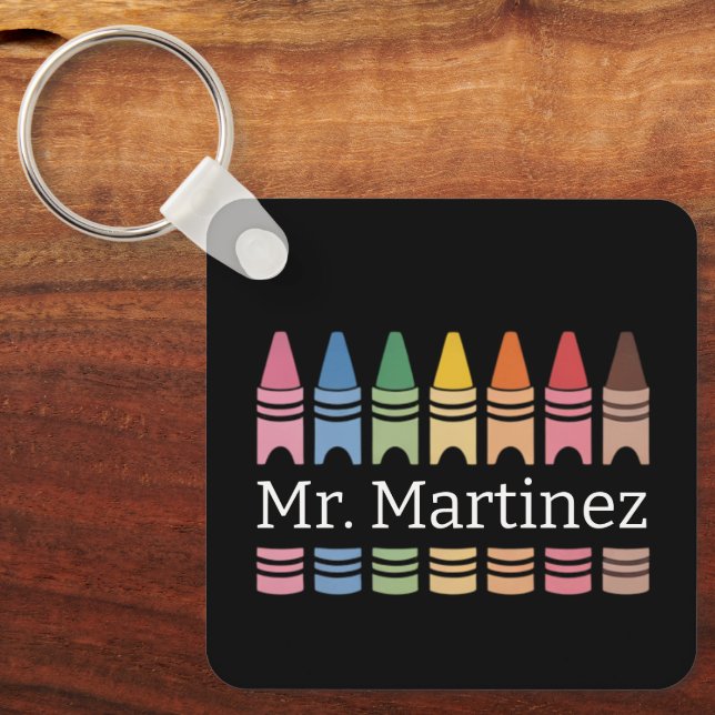 Porte-clés Crayon Personnalisé Nom de l'enseignant Retour à l (Recto)