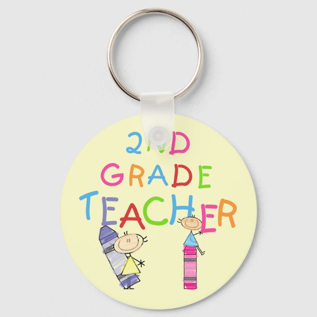 Porte-clés Crayons 2nd Grade Teacher Tshirts and Gifts (Recto)