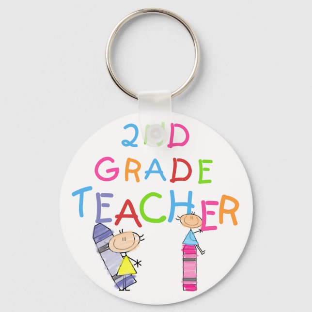Porte-clés Crayons 2nd Grade Teacher Tshirts and Gifts (Recto)
