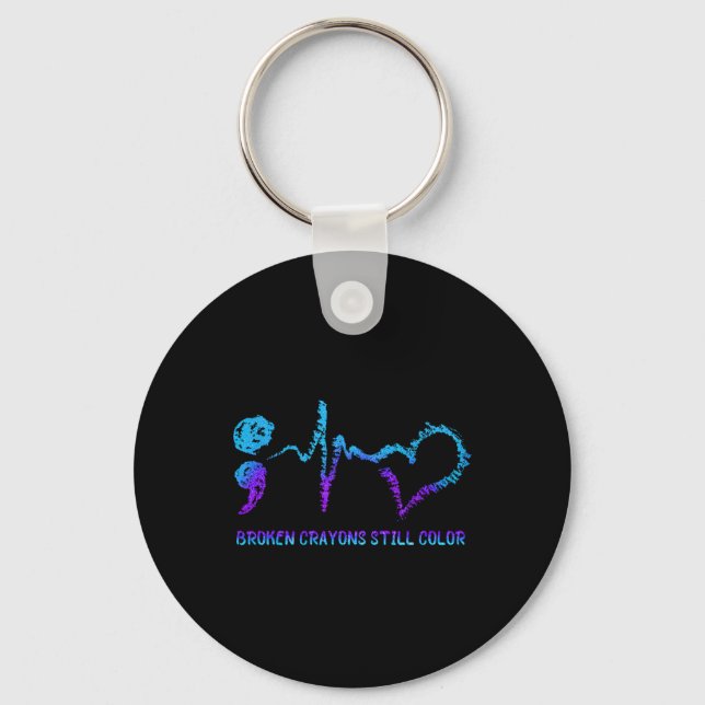 Porte-clés Crayons brisés Toujours Couleur Suicide Prévention (Recto)