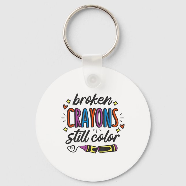 Porte-clés Crayons brisés Toujours Couleur Suicide Prévention (Recto)
