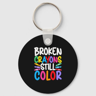 Porte-clés Crayons cassés d'hommes colorent la sensibilisatio