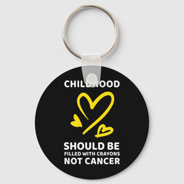 Porte-clés Crayons de sensibilisation au cancer chez l'enfant (Recto)