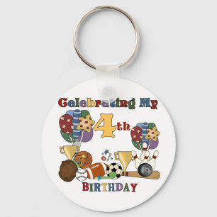 Porte-clés Crazy For Sports 4th Birthday T-shirts et cadeaux