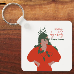 Porte-clés Crazy Hoya Lady Vit Ici Drôle Hobby Plante