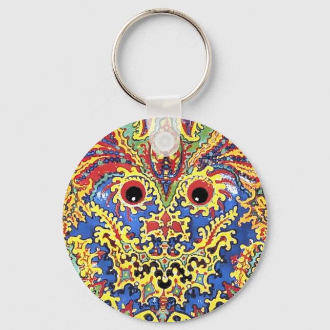 Porte-clés Crazy Psychedelic Cats Eyes Louis Wain (Recto)