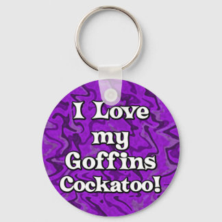 Porte-clés Crazy Purple I Love my Goffins Cockatoo Keychain