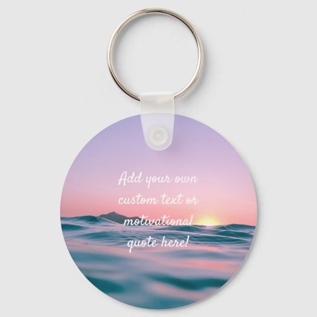 Porte-clés Create Your Own Custom Quote - Sunset Sea (Recto)