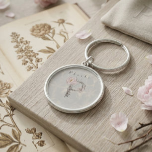 Porte-clés Création de monogramme P Phœbé inspirée de la natu
