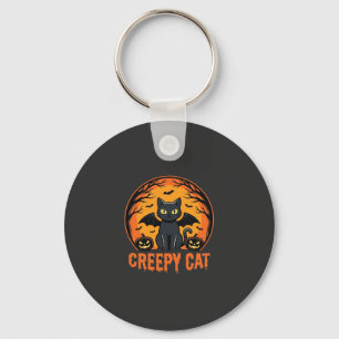 Porte-clés Création graphique de chat effrayant Halloween cha